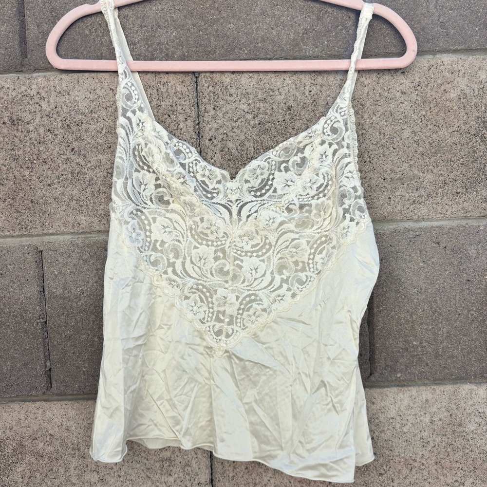 Vintage Vanity Fair Cream Lace Women's Top
